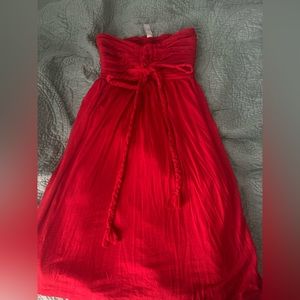 Red Midi swing dress